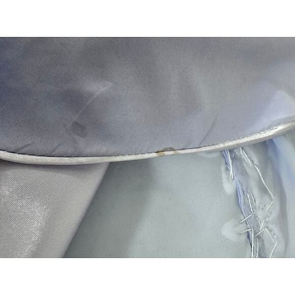 NO Name Elegant Evening Gown Purple Open Back Babydoll Floral Lace Bling Hi- Low - Picture 7 of 12